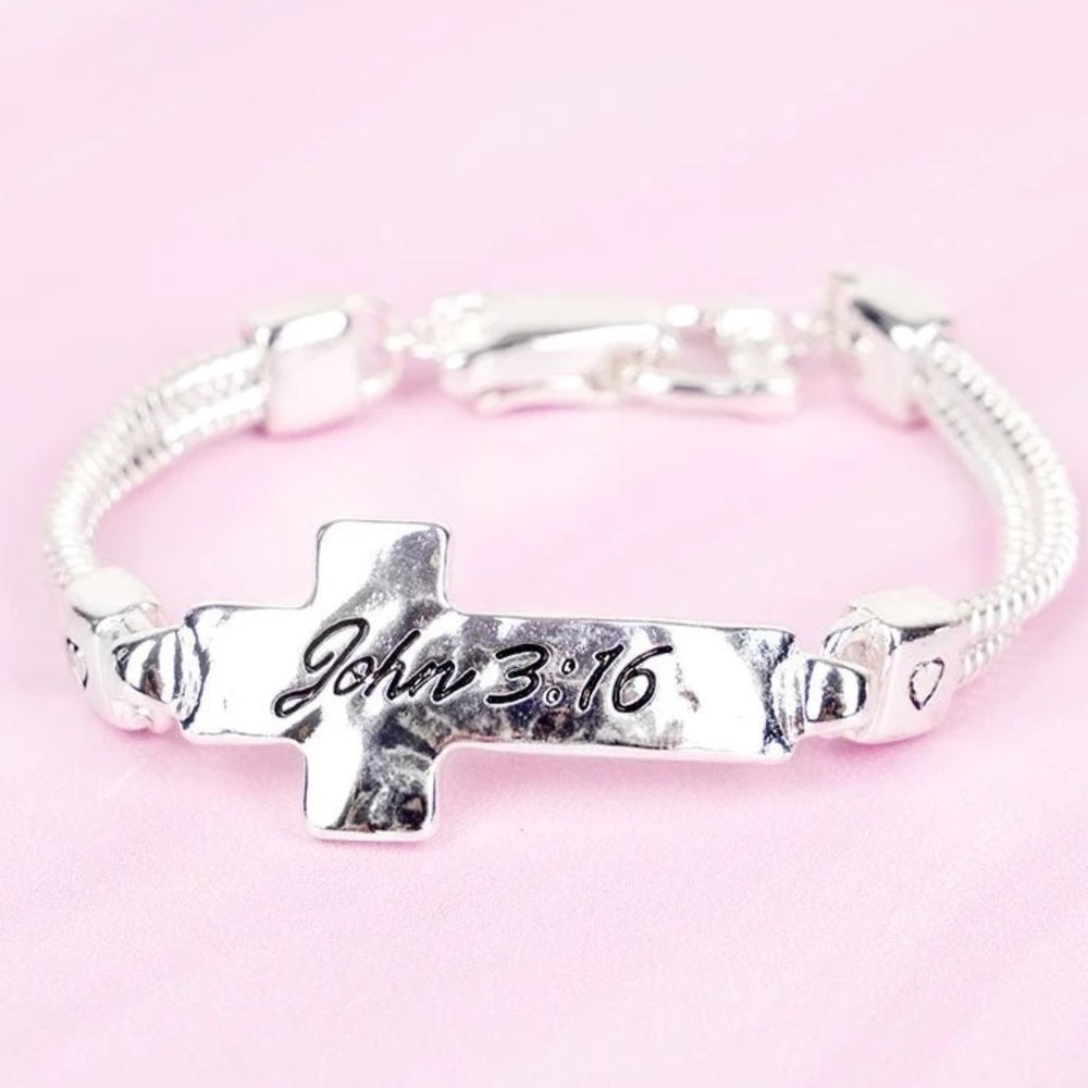 One Blessed Nana Silver Cross Bracelet